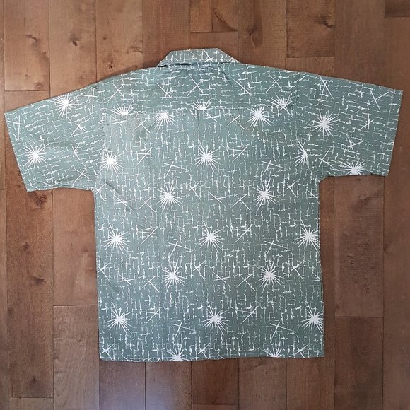 EMVO Men Green/White Print Shirt, S - NEW - Picture 4 of 4